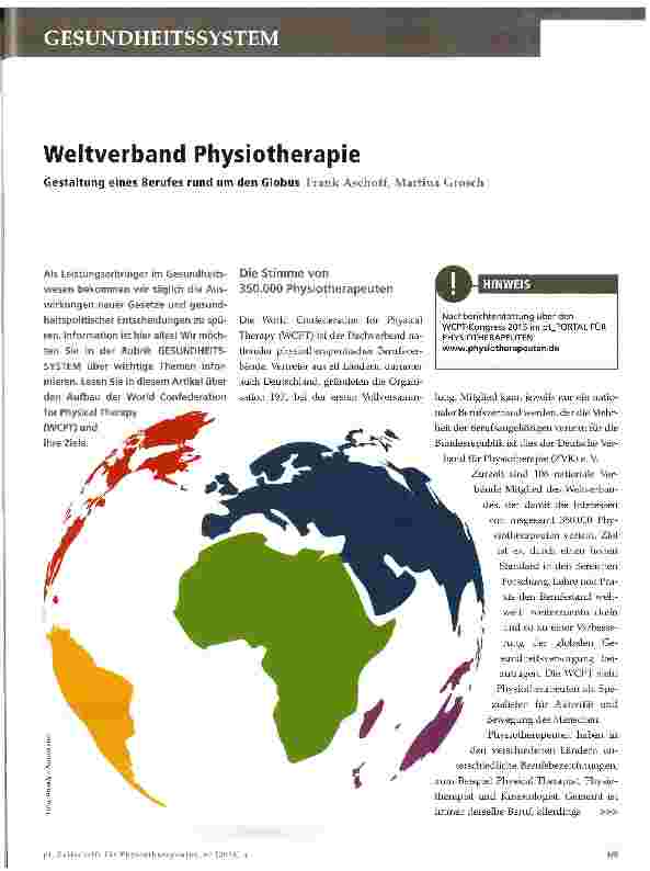 Vorschauseite 1: Weltverband Physiotherapie