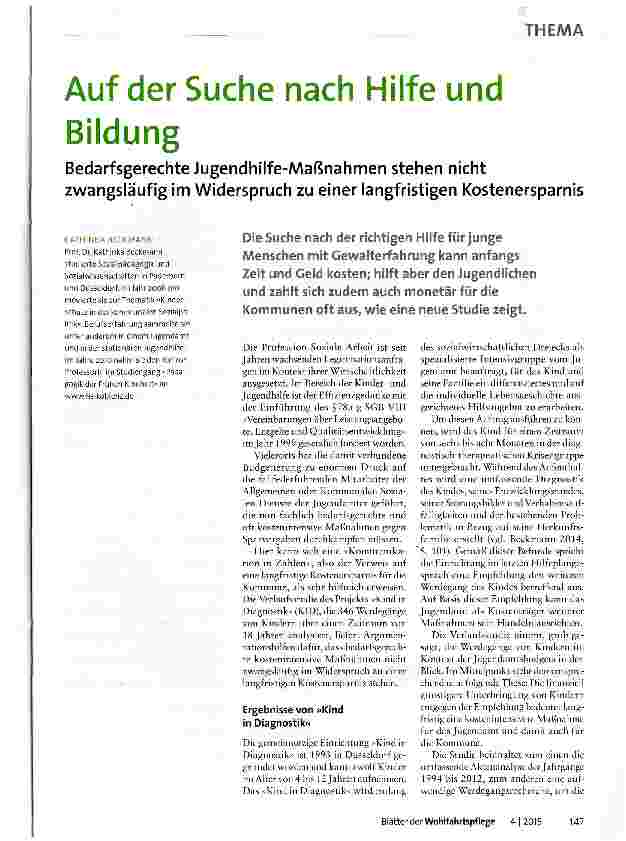 Vorschauseite 1: Auf der Suche nach Hilfe und Bildung