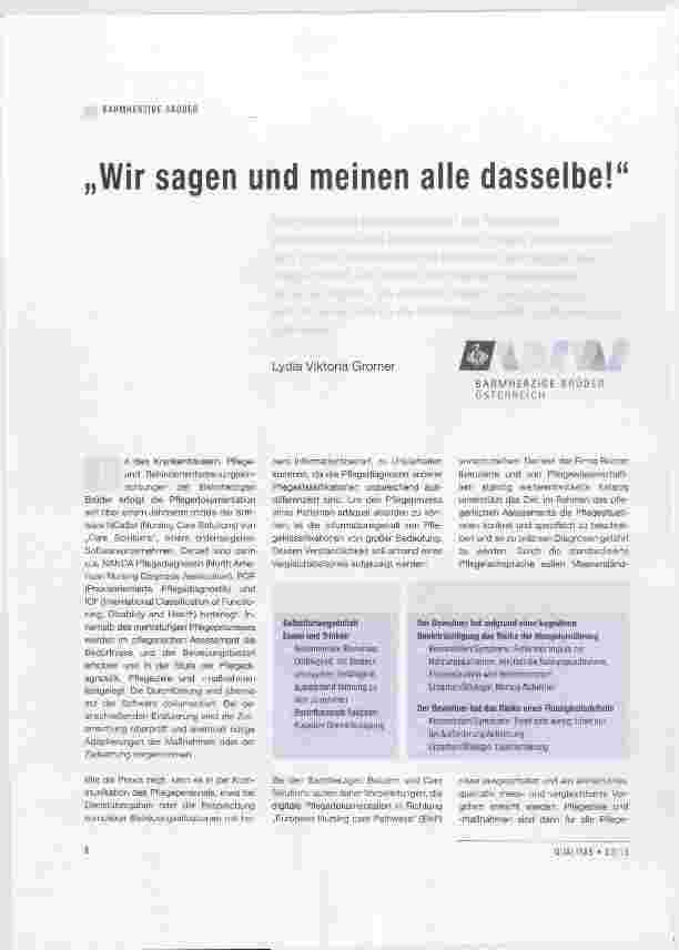 Vorschauseite 1: „Wir sagen und meinen alle dasselbe!“