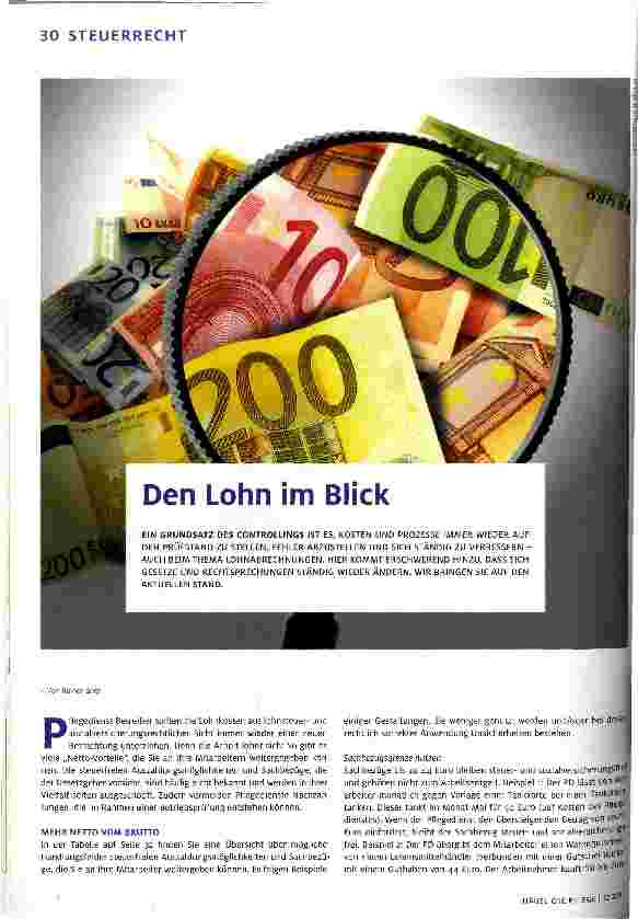 Vorschauseite 1: Den Lohn im Blick