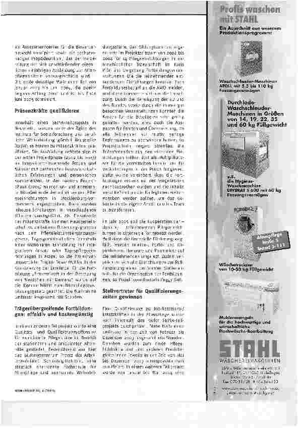 Vorschauseite 2: Qualitätsund QualifizierungsoffensiveSEPiA: EU-Projekt zur quantativen und qualitativen Verbesserung der Personalsituation in der Altenpflege.