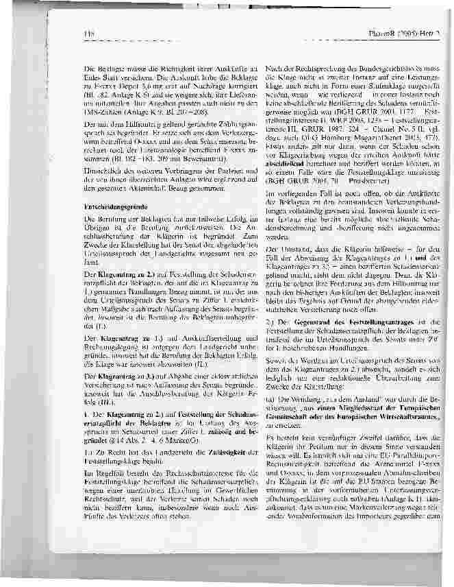 Vorschauseite 3: Parallelimport von Arzneimitteln ohne VorabinformationHansOLG Hamburg, Urteil vom 22. April 2004 - 3 U 240/01