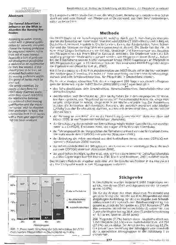 Vorschauseite 2: Einfluss der Schulbildung den Wunsch, den Pflegeberuf zu verlassen