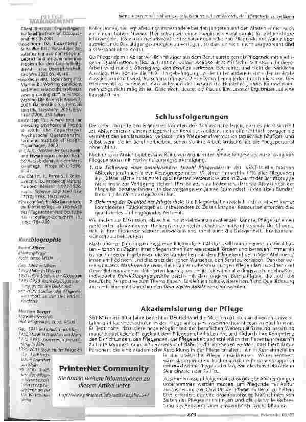 Vorschauseite 4: Einfluss der Schulbildung den Wunsch, den Pflegeberuf zu verlassen
