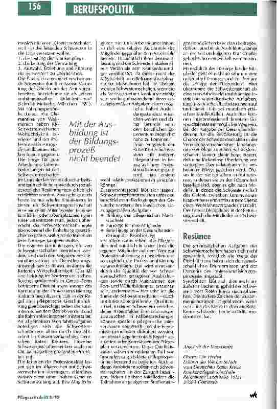 Vorschauseite 4: Profesionelle Pflege - eine Herausforderung für Schwesternschaften Bedeutung der Schwesternschaften im Professionalisierungsprozeß