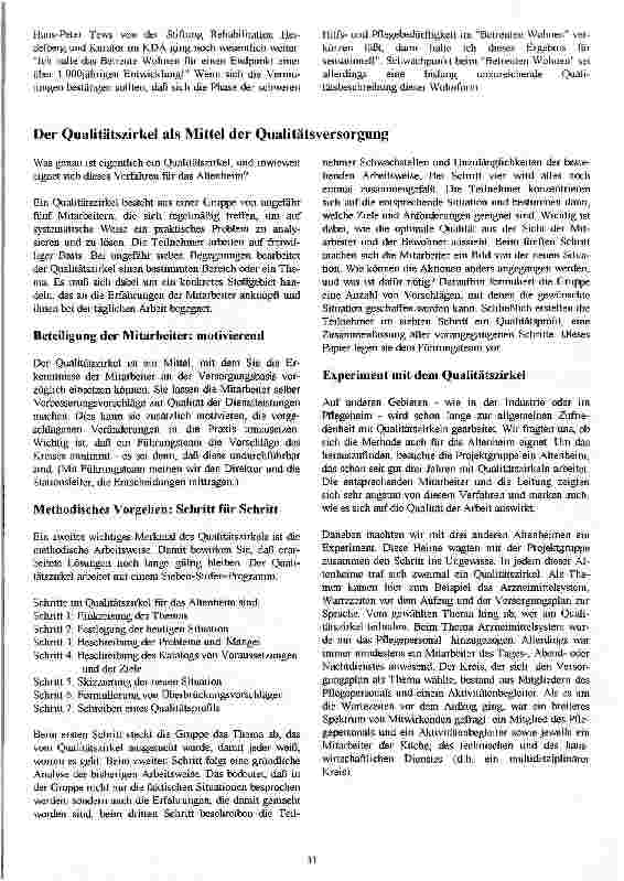 Vorschauseite 5: Qualitätsgeleitetes Planen und Arbeiten in der Altenhilfe