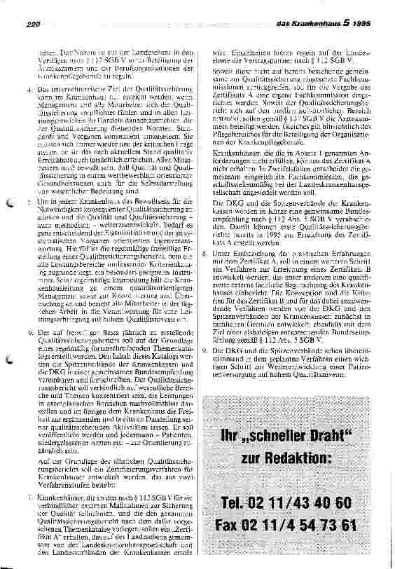 Vorschauseite 2: DKG und GKV-Spitzenverbände verabschieden Thesenpapier zur Weiterentwicklung der Qualitätssicherung in Krankenhäusern Regelmäßig freiwillige Qualitätssicherungsberichte und Zertif…
