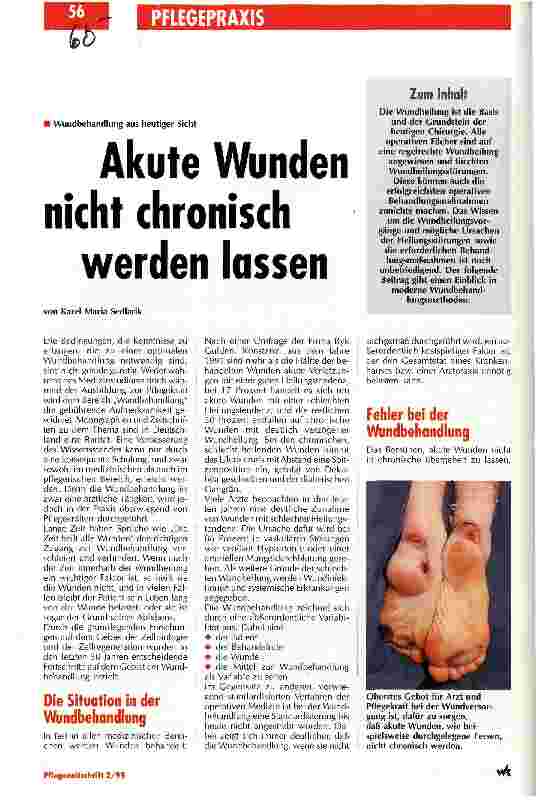 Vorschauseite 1: Akute Wunden nicht chronisch werden lassen