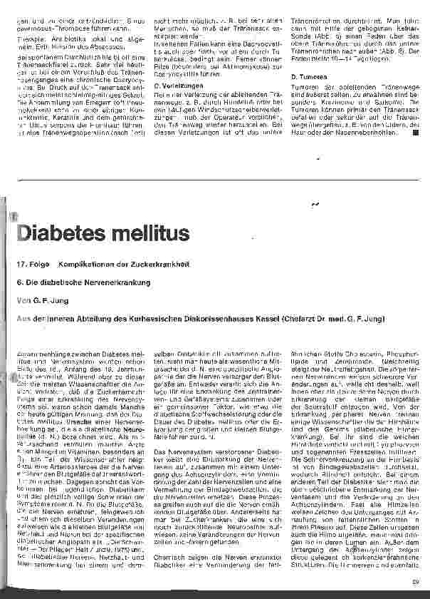 Vorschauseite 1: Diabetes mellitus 17. Folge: Komplikationen der Zuckerkrankheit 6. Die diabetische Nervenerkrankung.
