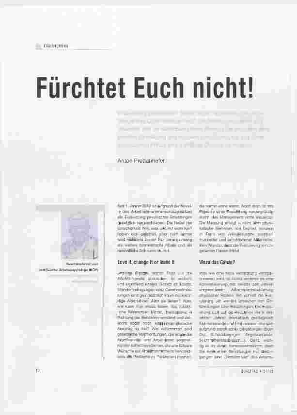 Vorschauseite 1: Fürchtet Euch nicht!