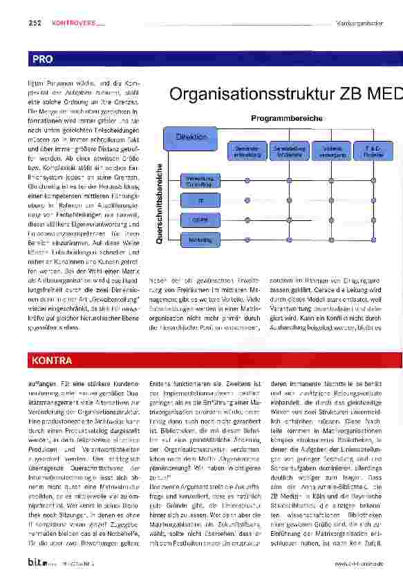 Vorschauseite 3: Die Matrixorganisation ist eine für Bibliotheken empfehlenswerte Organisationsstruktur