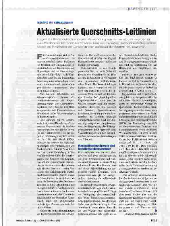 Vorschauseite 1: Aktualisierte Querschnitts-Leitlinien