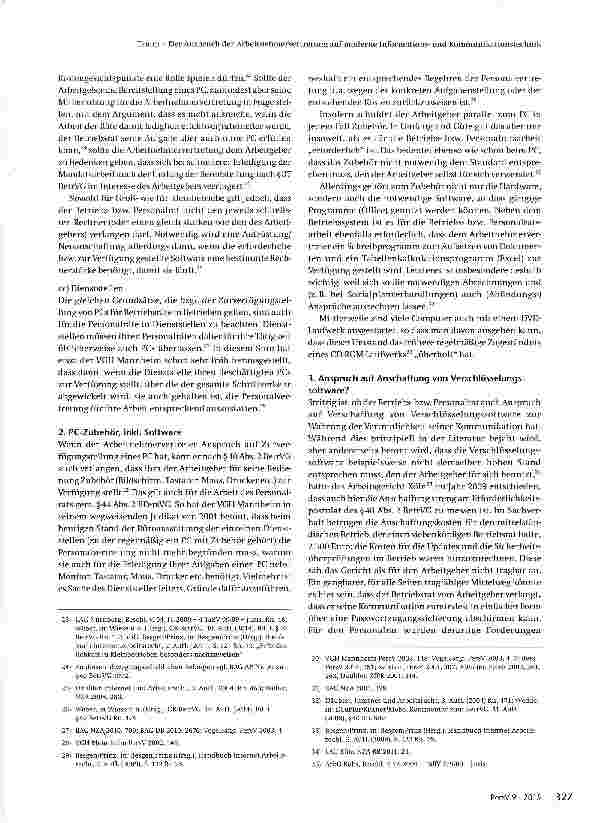 Vorschauseite 4: Der Anspruch der Arbeit-nehmervertretung auf moderne Informationsund Kommunikationstechnik und deren Nutzung im Spiegel aktueller Rechtsprechung