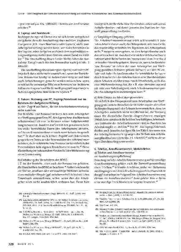 Vorschauseite 5: Der Anspruch der Arbeit-nehmervertretung auf moderne Informationsund Kommunikationstechnik und deren Nutzung im Spiegel aktueller Rechtsprechung