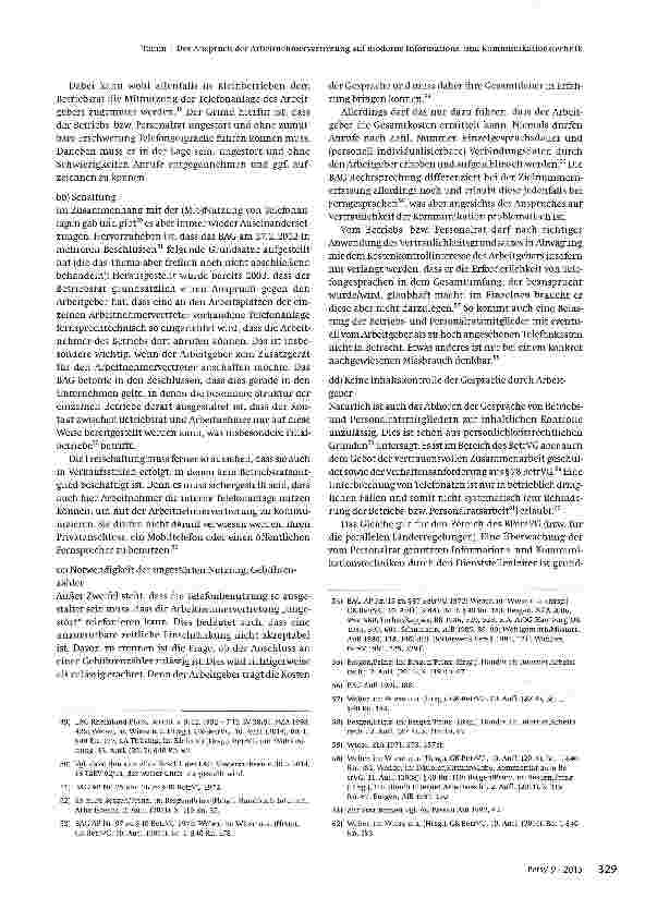 Vorschauseite 6: Der Anspruch der Arbeit-nehmervertretung auf moderne Informationsund Kommunikationstechnik und deren Nutzung im Spiegel aktueller Rechtsprechung