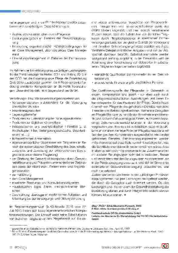 Vorschauseite 3: Die Rolle der Pflege in der Primärversorgung