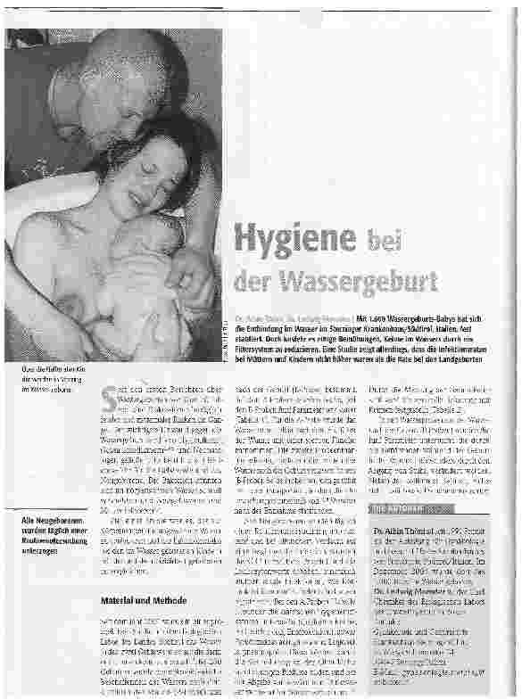 Vorschauseite 1: Hygiene bei der Wassergeburt