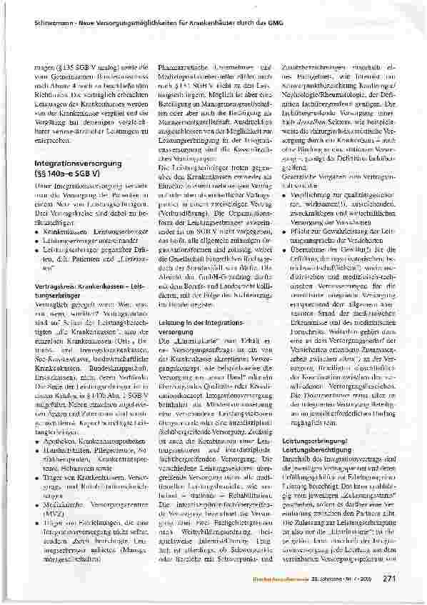 Vorschauseite 2: Neue Versorgungsmöglichkeiten für Krankenhäuser durch das GMG