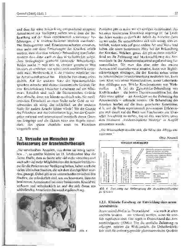 Vorschauseite 3: Medizinische Versuche im Spannungsfeld zwischen der Notwendigkeit für die Kranken und ihren ethischen und ökonomischen Grenzen