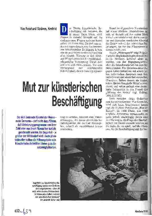 Vorschauseite 1: Mut zur künstlerischen Beschäftigung