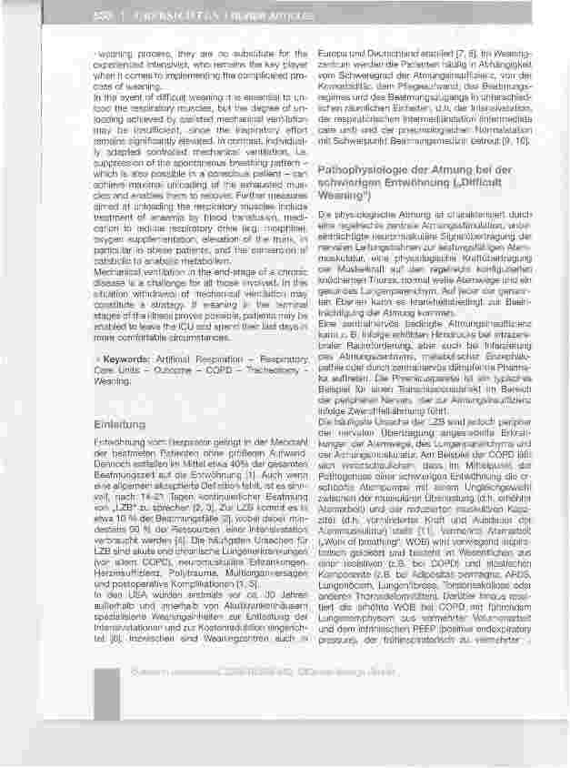 Vorschauseite 2: Weaning bei Langzeitbeatmung