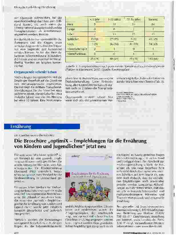 Vorschauseite 3: Organspende im Kindesalter -Was ist Wann Wie zu tun?