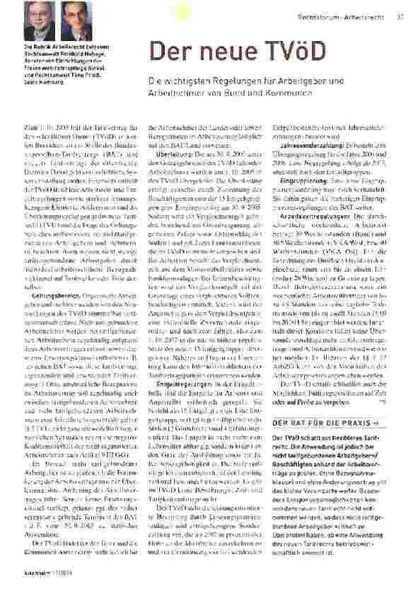 Vorschauseite 1: Der neue TVöD