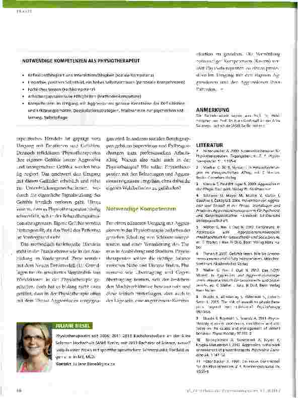 Vorschauseite 4: Aggressionen in der Physiotherapie