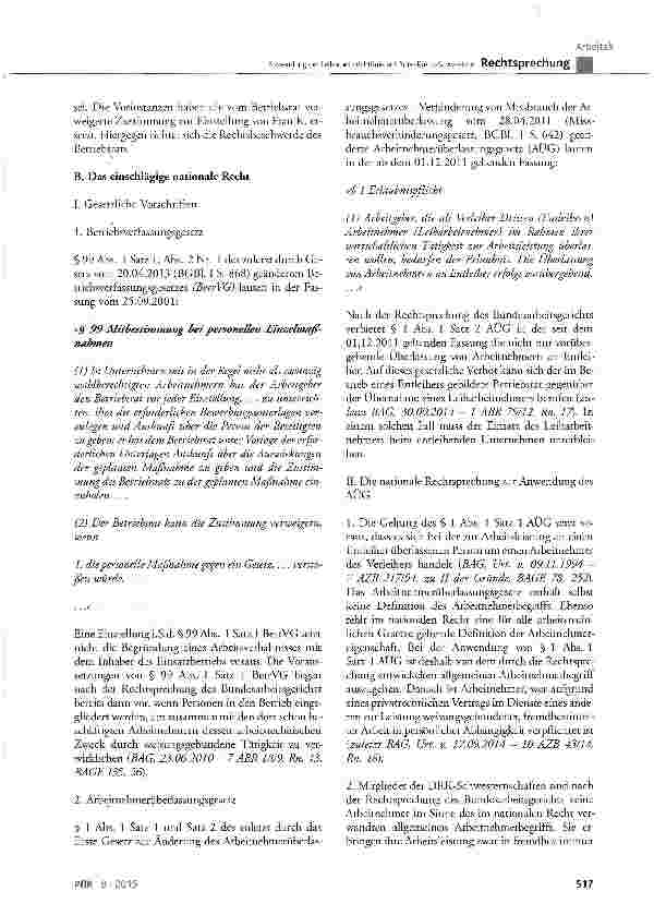 Vorschauseite 3: Anwendung der Leiharbeitsrichtlinie auf Rote-Kreuz-Schwestern