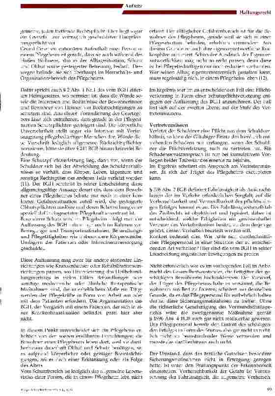 Vorschauseite 4: Zu den Sicherungspflichten des Einrichtungsträgers bei leistungsunabhängigen Stürzen von Bewohnern
