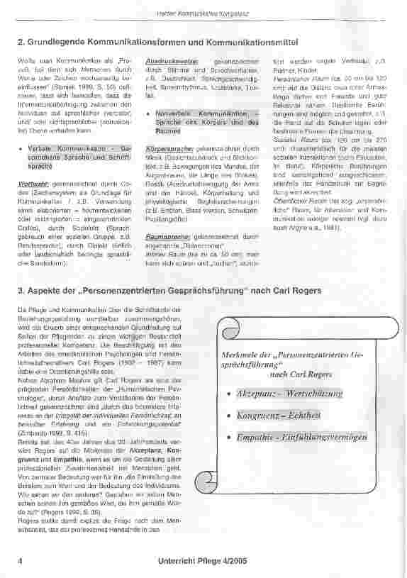 Vorschauseite 3: Kommunikative Kompetenz als Komponente beruflicher Handlungskompetenz im Berufsfeld Pflege