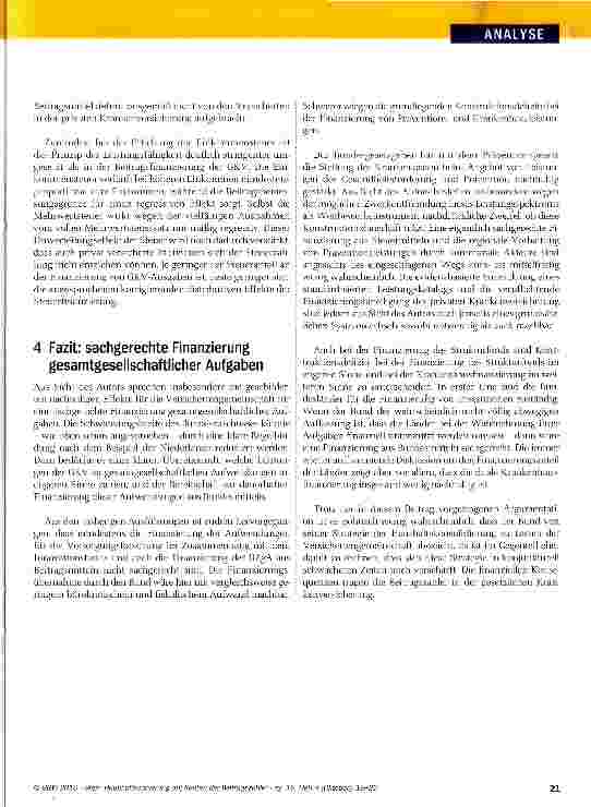 Vorschauseite 6: Haushaltssanierung auf Kosten der Beitragszahler: Ein Trend verstetigt sich