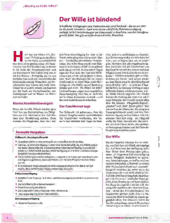 Vorschauseite 1: Der Wille ist bindend