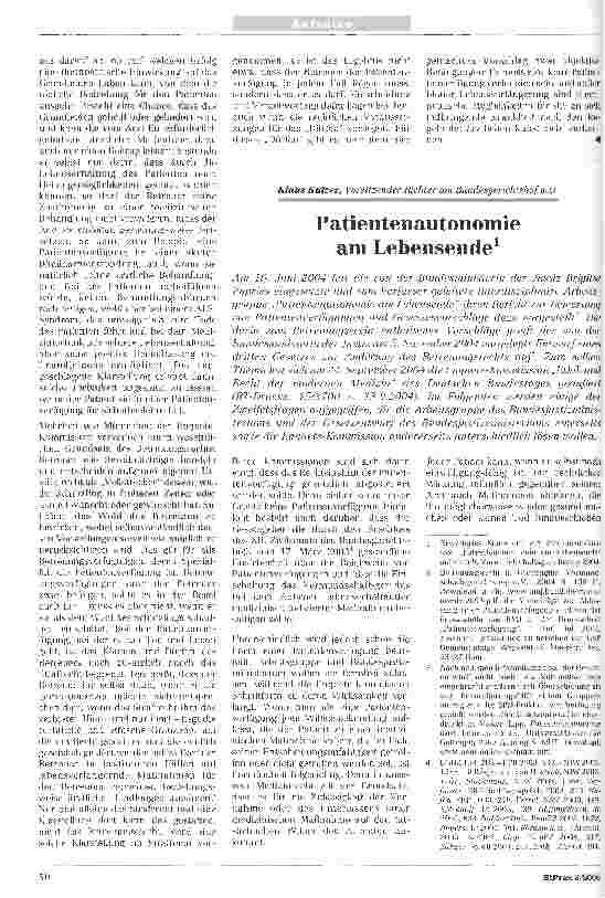 Vorschauseite 4: Die Patientenverfügung in der Diskussion
