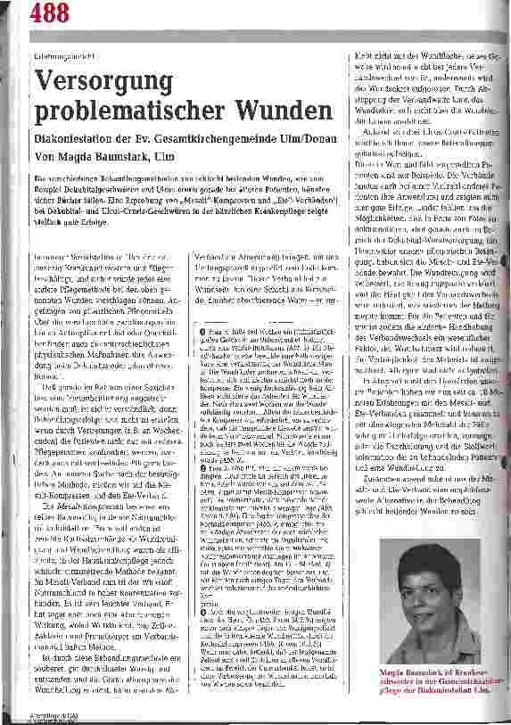 Vorschauseite 1: Versorgung problematischer Wunden Diakoniestation der Ev. Gesamtkirchengemeinde Ulm/Donau