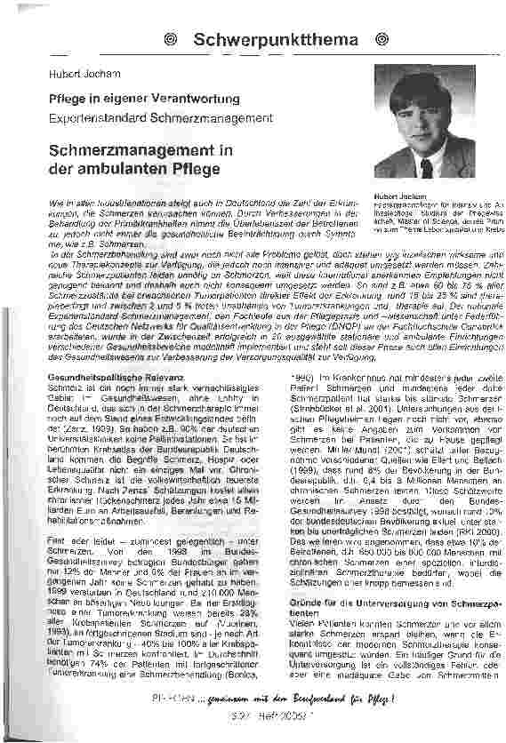 Vorschauseite 1: Schmerzmanagement in der ambulanten Pflege