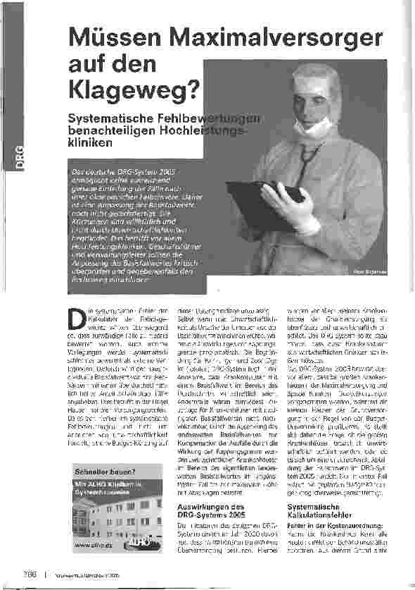 Vorschauseite 1: Müssen Maximalversorger auf den Klageweg?