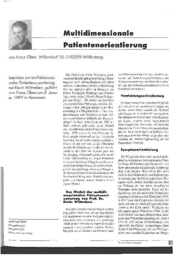Vorschauseite 1: Multidimensionale Patientenorientierung