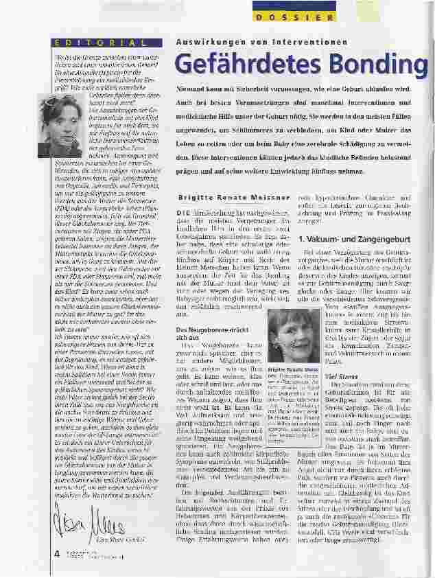 Vorschauseite 1: Gefährdetes Bonding. Auswirkungen von Interventionen