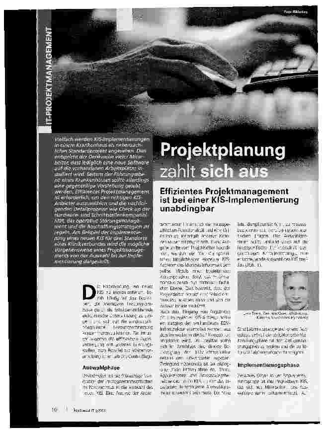 Vorschauseite 1: Projektplanung zahlt sich aus