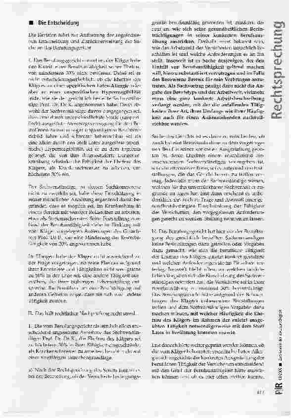 Vorschauseite 2: Zum Beweis der Berufsunfähigkeit