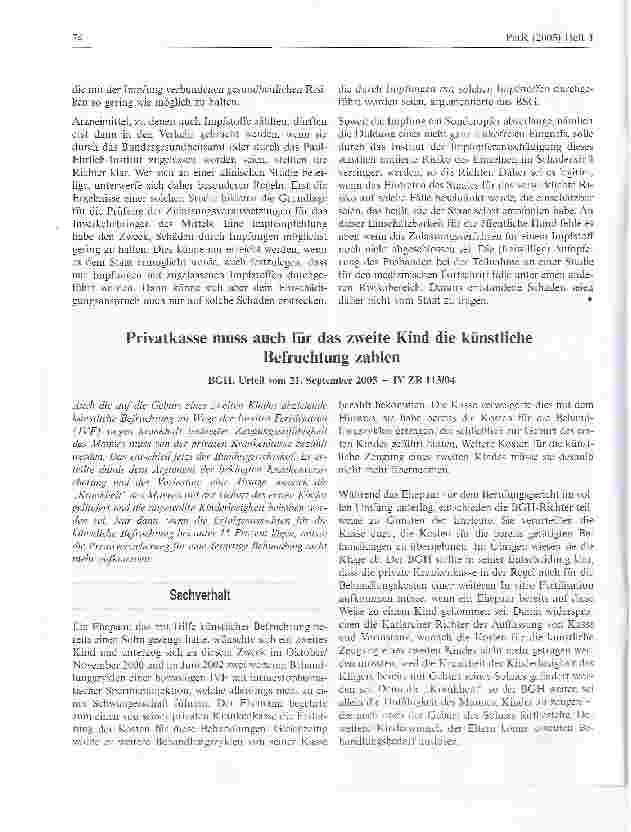 Vorschauseite 2: Impfung mit nicht zugelassenem Impfstoff löst keine staatliche Einstandspflicht für Impfschäden aus