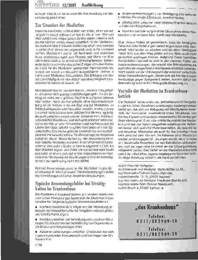 Vorschauseite 4: Mediation im Krankenhaus