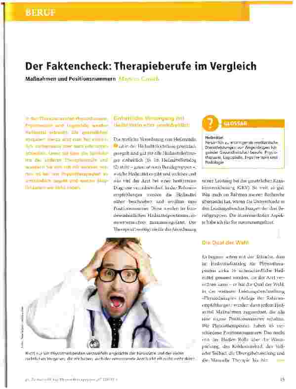 Vorschauseite 1: Der Faktencheck: Therapieberufe im Vergleich