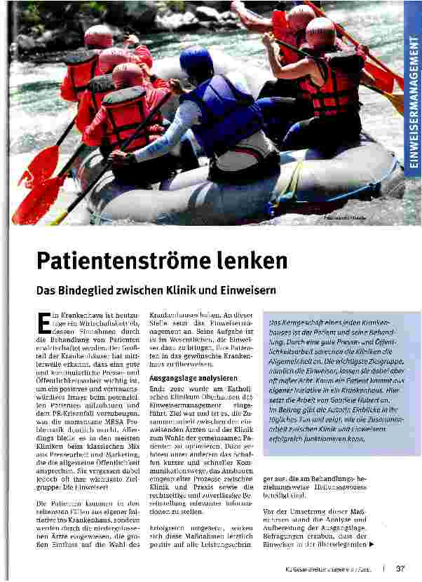Vorschauseite 1: Patientenströme lenken Das Bindeglied zwischen Klinik und Einweisern