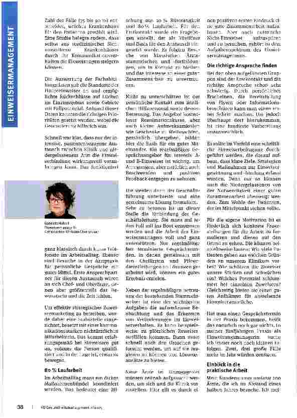 Vorschauseite 2: Patientenströme lenken Das Bindeglied zwischen Klinik und Einweisern