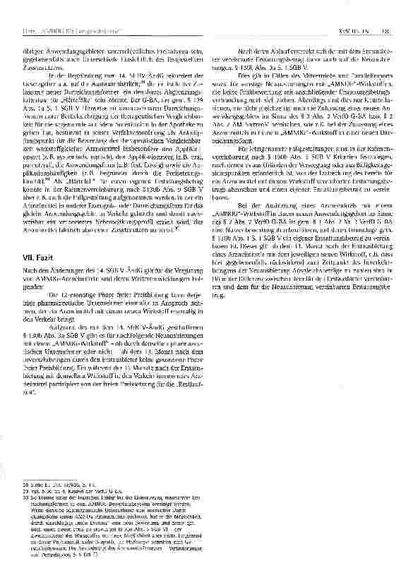 Vorschauseite 5: „AMNOG für Fortgeschrittene: Die Vergütung von Weiterentwick-lungen mit neuen Wirkstoffen nach dem 14. SGB V-ÄndG
