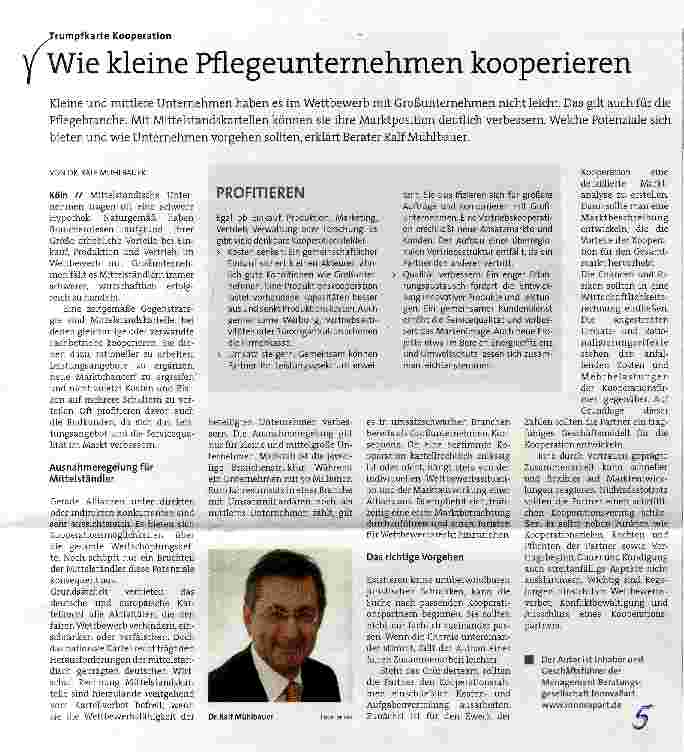 Vorschauseite 1: Wie kleine Pflegeunternehmen kooperieren
