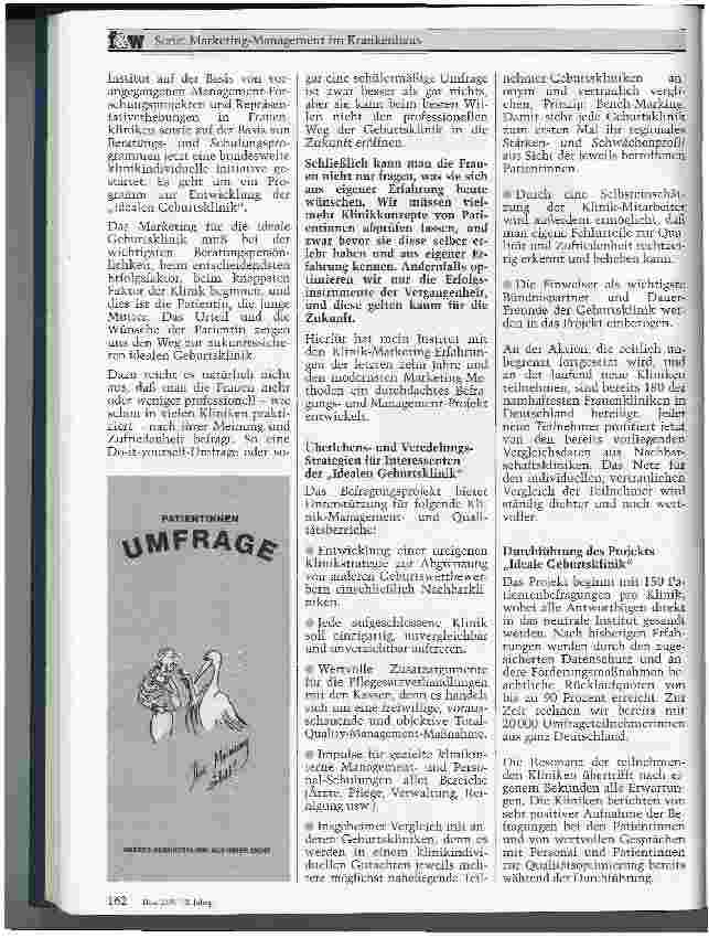 Vorschauseite 5: Geburtskliniken als Pioniere für das Klinik-Marketing