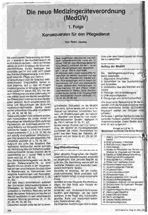 Vorschauseite 1: Die neue Medizingeräteverordnung ( Med GV) 1. Folge: Konsequenz für den Pflegedienst